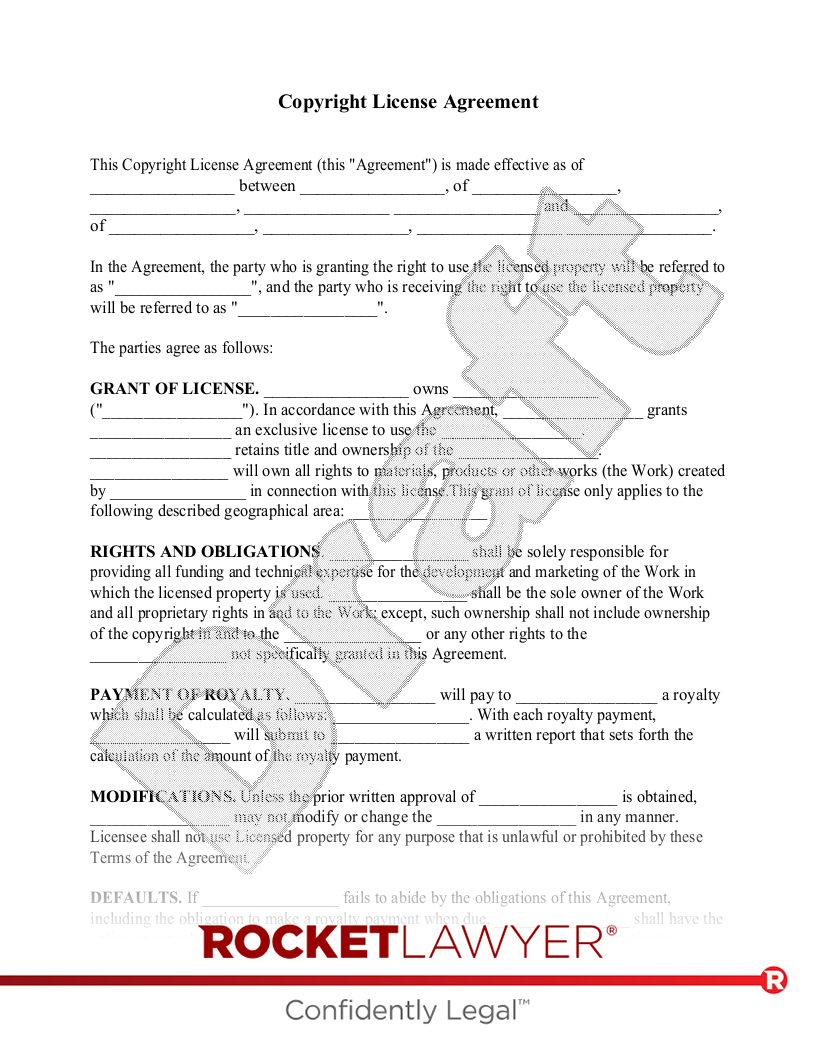 Start Your Copyright License Agreement